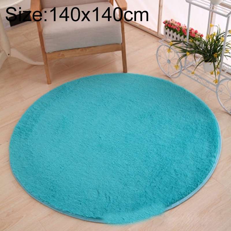 KSolid Round Carpet Soft Fleece Mat Anti-Slip Area Rug Kids Bedroom Door Mats, Size:Diameter: 140cm(