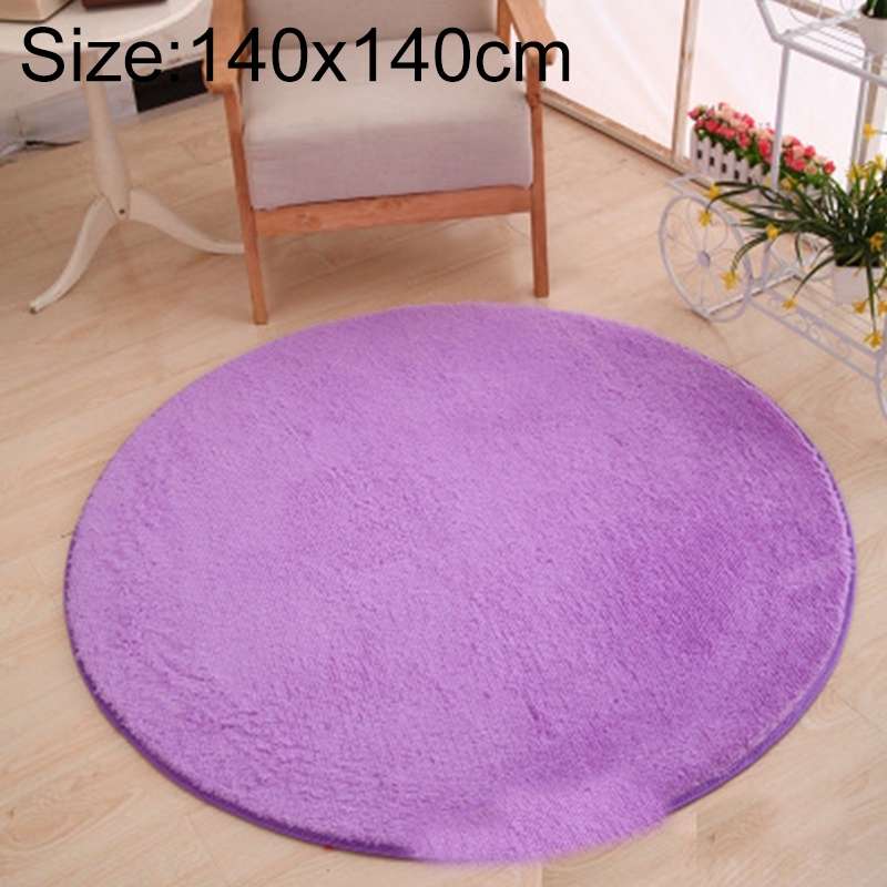KSolid Round Carpet Soft Fleece Mat Anti-Slip Area Rug Kids Bedroom Door Mats, Size:Diameter: 140cm(