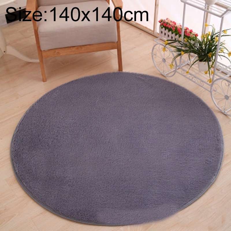 KSolid Round Carpet Soft Fleece Mat Anti-Slip Area Rug Kids Bedroom Door Mats, Size:Diameter: 140cm(