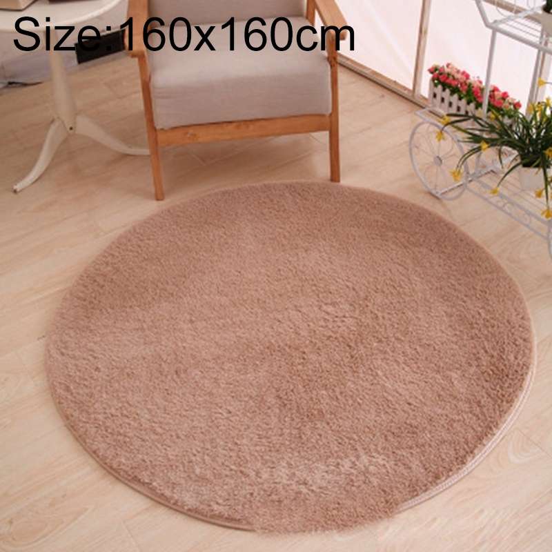 KSolid Round Carpet Soft Fleece Mat Anti-Slip Area Rug Kids Bedroom Door Mats, Size:Diameter: 160cm(