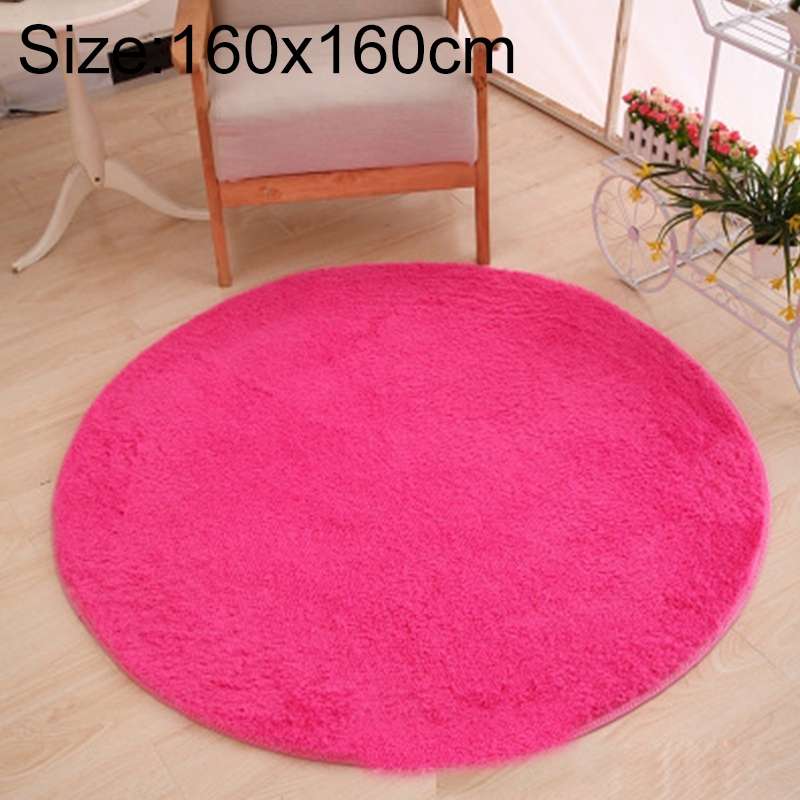 KSolid Round Carpet Soft Fleece Mat Anti-Slip Area Rug Kids Bedroom Door Mats, Size:Diameter: 160cm(