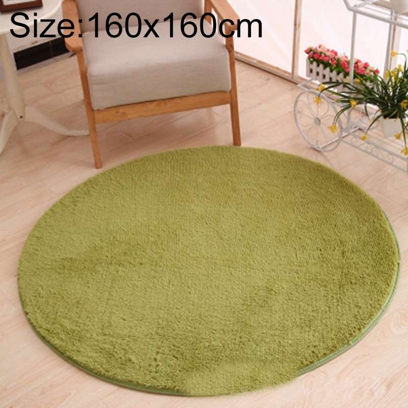 KSolid Round Carpet Soft Fleece Mat Anti-Slip Area Rug Kids Bedroom Door Mats, Size:Diameter: 160cm(