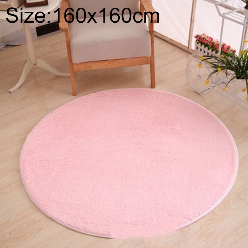KSolid Round Carpet Soft Fleece Mat Anti-Slip Area Rug Kids Bedroom Door Mats, Size:Diameter: 160cm(