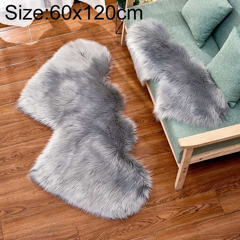 Creative Double Heart Imitation Wool Carpet Sofa Cushion Mat Plush Bedroom Living Room Floor Rugs, S