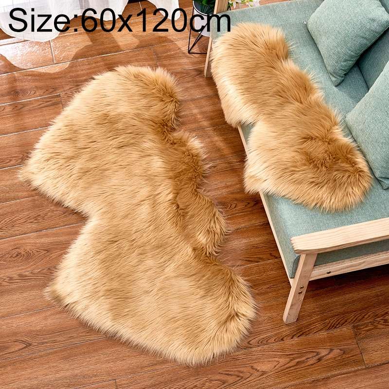 Creative Double Heart Imitation Wool Carpet Sofa Cushion Mat Plush Bedroom Living Room Floor Rugs, S