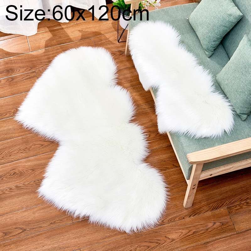 Creative Double Heart Imitation Wool Carpet Sofa Cushion Mat Plush Bedroom Living Room Floor Rugs, S