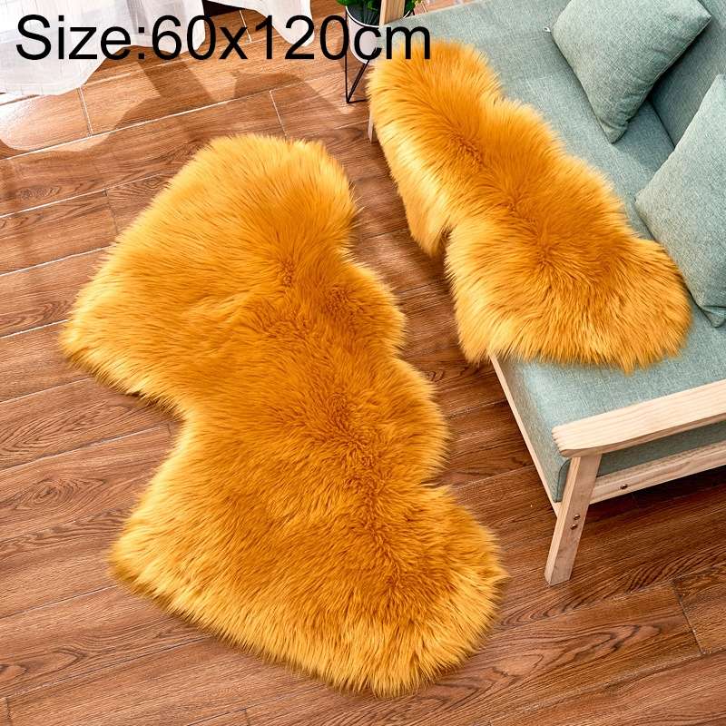 Creative Double Heart Imitation Wool Carpet Sofa Cushion Mat Plush Bedroom Living Room Floor Rugs, S