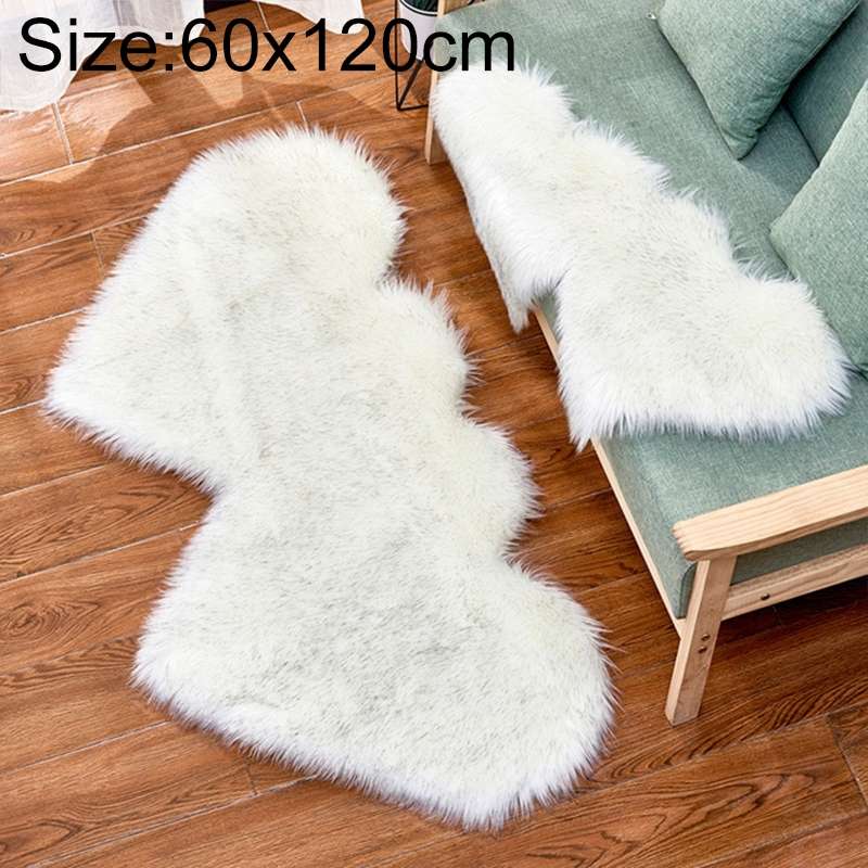 Creative Double Heart Imitation Wool Carpet Sofa Cushion Mat Plush Bedroom Living Room Floor Rugs, S
