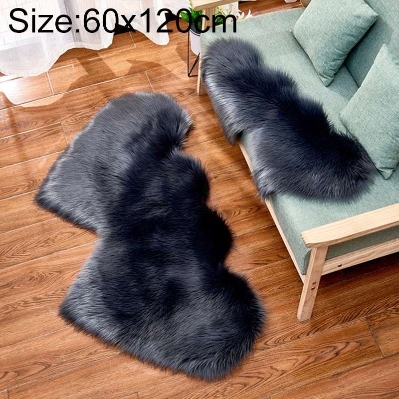 Creative Double Heart Imitation Wool Carpet Sofa Cushion Mat Plush Bedroom Living Room Floor Rugs, S
