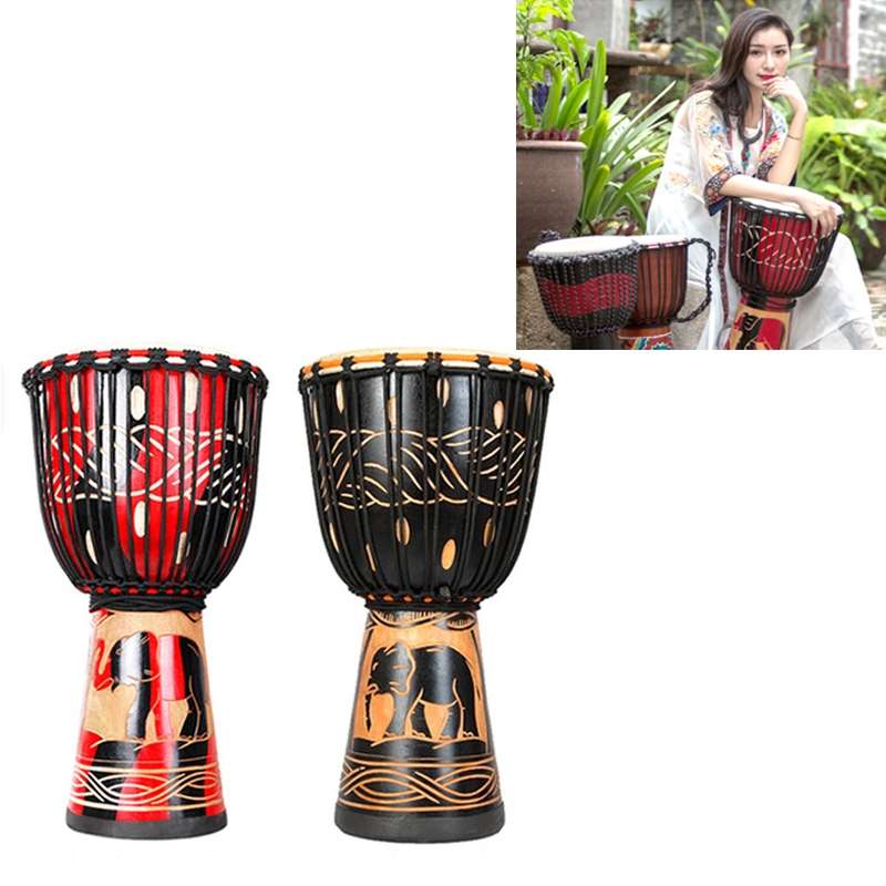 Painted African Drum Children Kindergarten Percussion Instruments Sheepskin Tambourine, Random Deliv