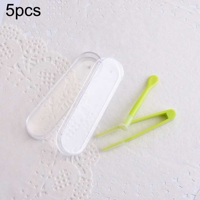 5pcs Portable Contact Lens Special Tweezer and Stick Set Travel Kit(Green)