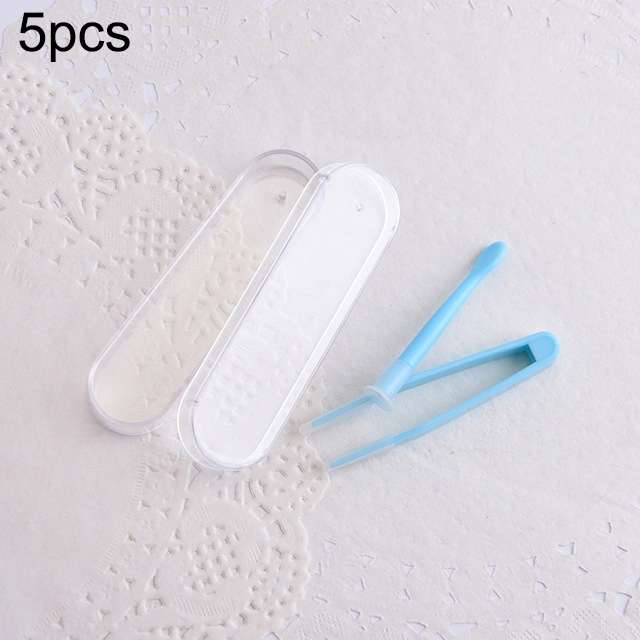 5pcs Portable Contact Lens Special Tweezer and Stick Set Travel Kit(Green)
