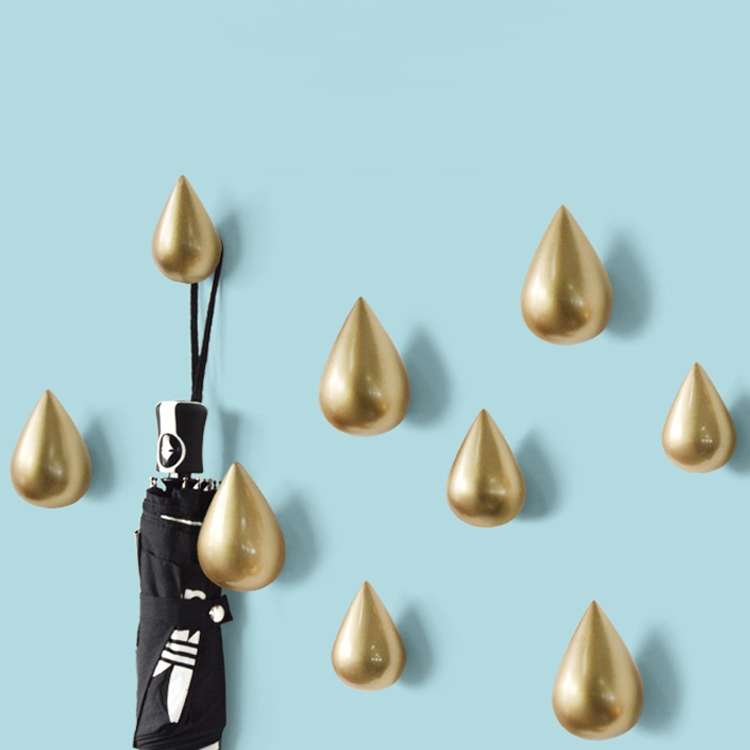 Creative Water Droplets Wall Hooks Home Decoration Resin Mural 3D Coat Hook Single Hooks Wall Hanger