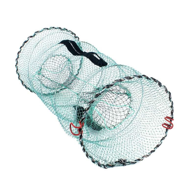 Spring Cage Fishing Net Automatic Folding Shrimp Cage Round Spring Fish Net(Special Mesh Large)