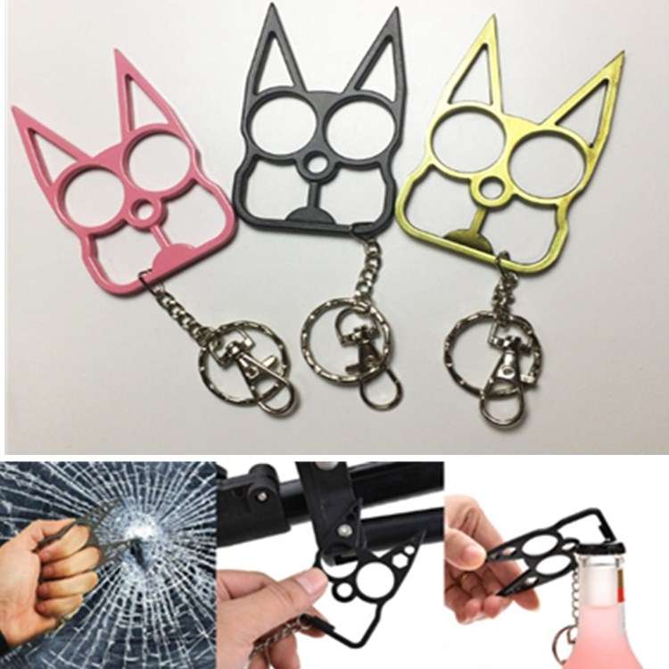 Multifunctional Outdoor Self-defense Double Finger Buckle Can Break The Window, Random Color Deliver