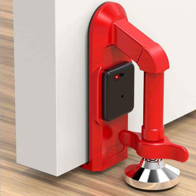 Locks Self-Defense Door Stop Travel Accommodation Door Stopper Door Lock Security Device, Style:Alar