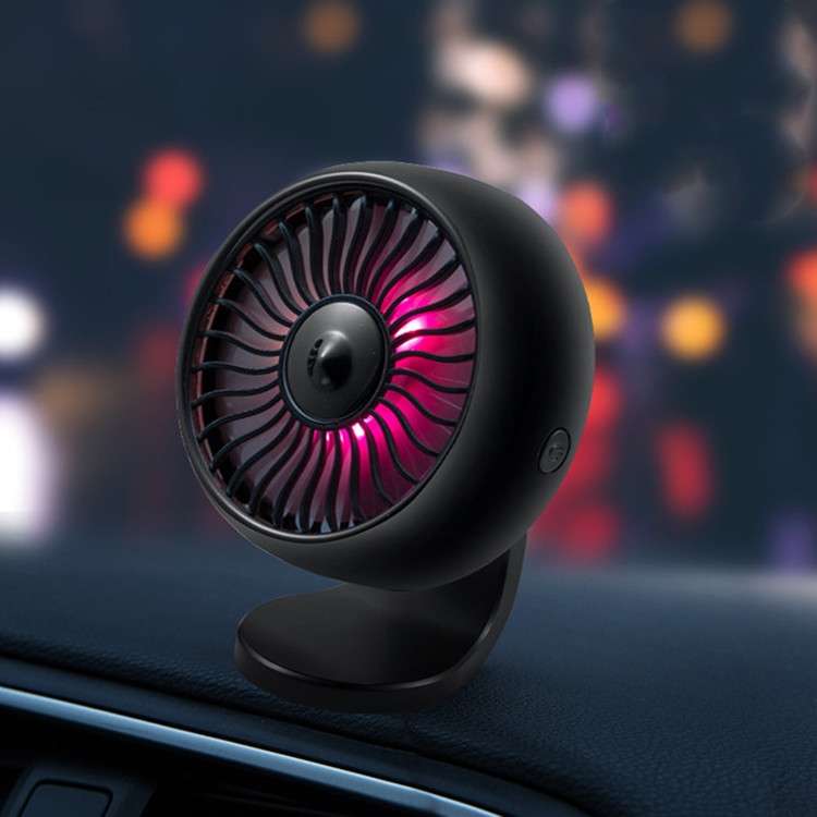 Automobile Multi-function Electric Fan Car Air Outlet USB Interface Mini Fan(Silver)