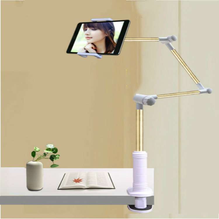 360 Degree Rotation Lazy Mount Folding Long Arm Phone Stand Holder for 4-14 Inch Tablet & Phone(Gold