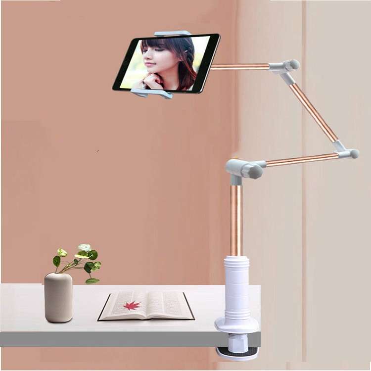 360 Degree Rotation Lazy Mount Folding Long Arm Phone Stand Holder for 4-14 Inch Tablet & Phone(Gold