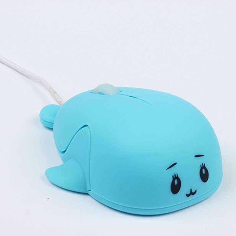 Cute Cartoon Wired Mouse Girl Office Home Laptop  Mouse(Blue)