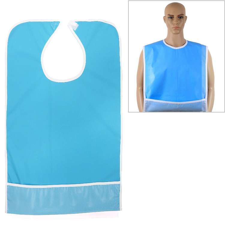 Adult Eat Meal Waterproof Bib, Size:50x80cm(Single Layer Sky Blue)