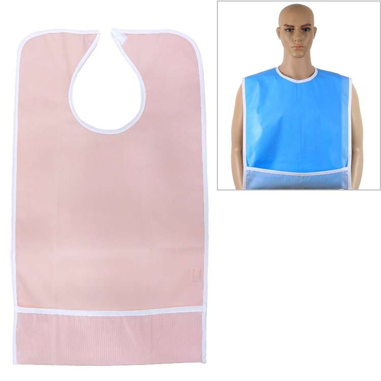 Adult Eat Meal Waterproof Bib, Size:50x80cm(Single Layer Sky Blue)