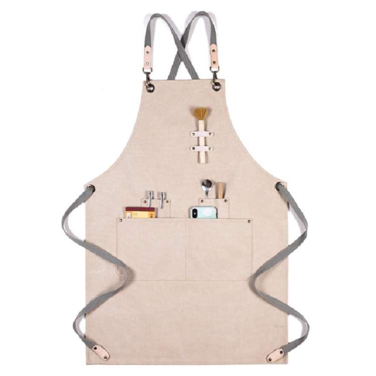 Barbecue Cooking Bartender Antifouling Thick Canvas Apron(Orange A)