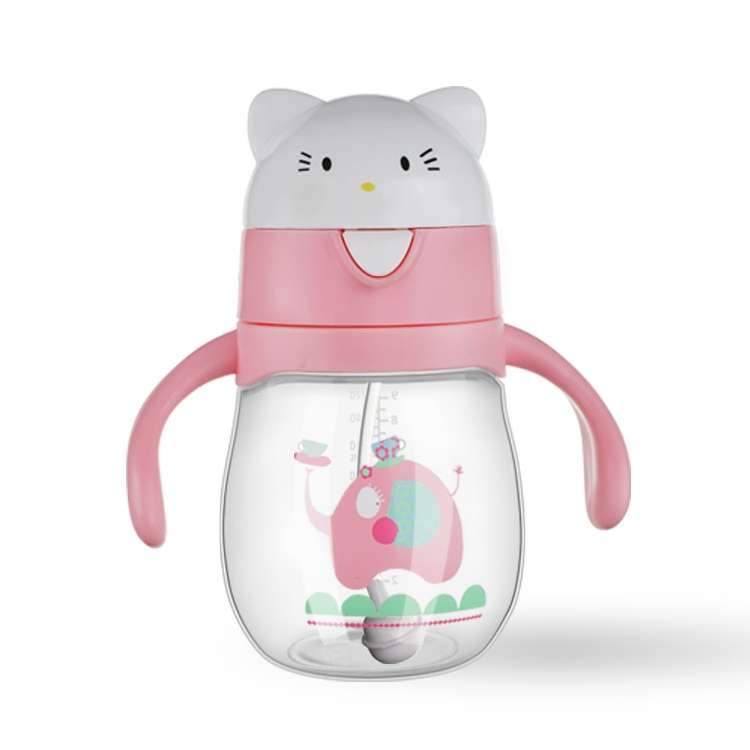 Infant Toddler Drink Cup Child Plastic Leakproof Cartoon Straw Cup With Handle Gravity Ball, Size:27