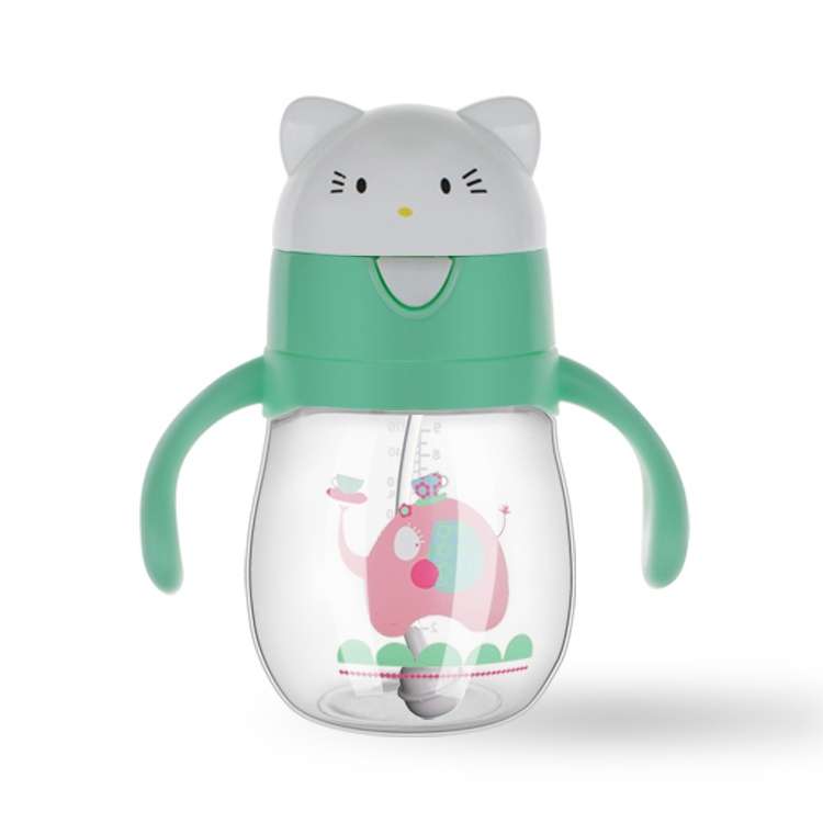 Infant Toddler Drink Cup Child Plastic Leakproof Cartoon Straw Cup With Handle Gravity Ball, Size:27