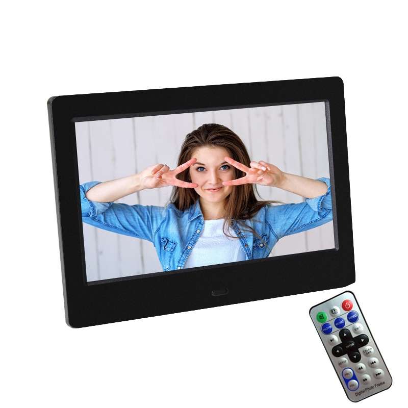 DPF-706 7 inch Digital Photo Frame LED Wall Mounted Advertising Machine, Plug:US Plug(Black)