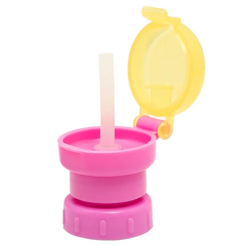 Children Portable Bottled Drinks Anti-overflow Anti-squash Replacement Straw Cap(Red)