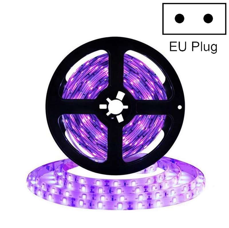 2835 SMD UV Purple Light Strip Epoxy LED Lamp Decorative Light Strip, Style:Bare Board 10m(EU Plug)