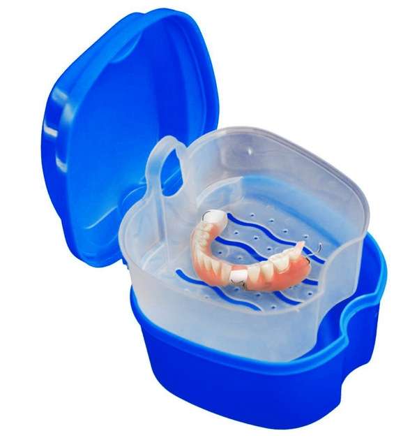 Cleaning Teeth Case Dental False Teeth Storage Box(White)