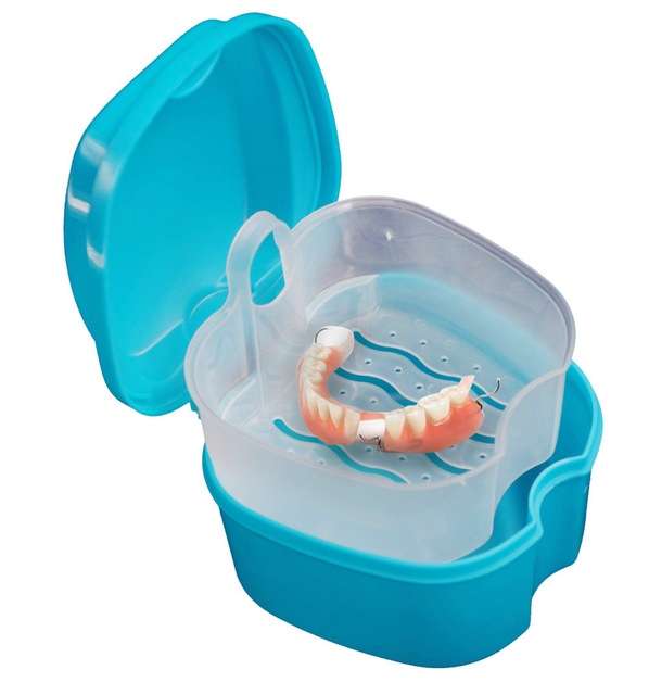 Cleaning Teeth Case Dental False Teeth Storage Box(White)