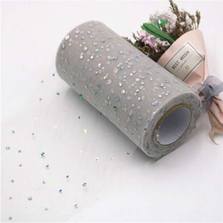 Tulle Roll 25 Yards 13cm Organza Laser Crafts Wedding Decoration Tulle Birthday Party Supplies(Light
