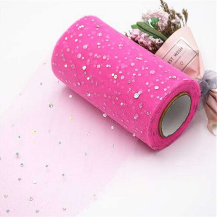 Tulle Roll 25 Yards 13cm Organza Laser Crafts Wedding Decoration Tulle Birthday Party Supplies(Light