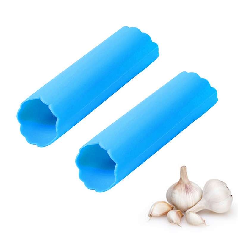 2 PCS Kitchen Peeling Garlic Press Garlic Peeler Does Not Hurt the Hand Silicone Garlic Peeler(Red)