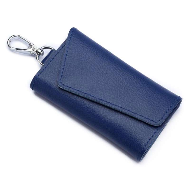 Multifunctional Litchi Texture Leather Keychain Bag Car Key Bag(Blue)