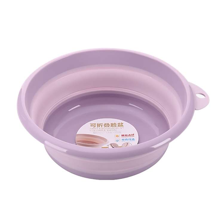 Folding Washbasin Outdoor Travel Portable Washtub, Size:9x25cm(Blue)