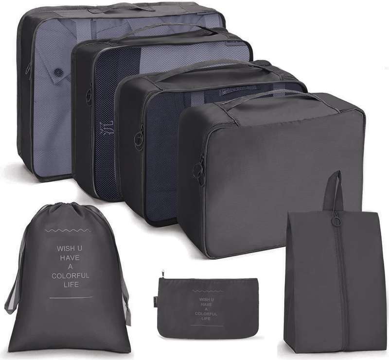 7 In 1 Travel Storage Bag Set Folding Storage Bag(Navy Blue)