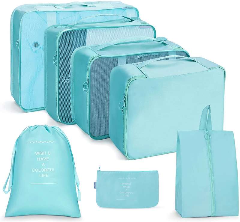 7 In 1 Travel Storage Bag Set Folding Storage Bag(Navy Blue)