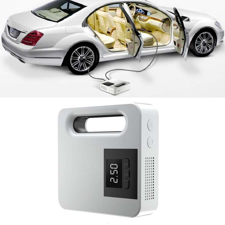 12V Car Air Pump Car Portable Tire Electric Pump, Style:Digital Version (White)