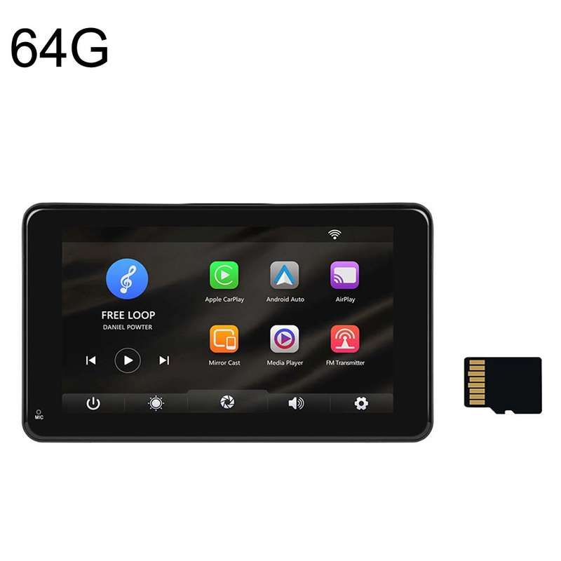 A3135 7 Inch HD Wired Smart Screen With Wireless CarPlay + Android Auto + Android With With 64G Memo