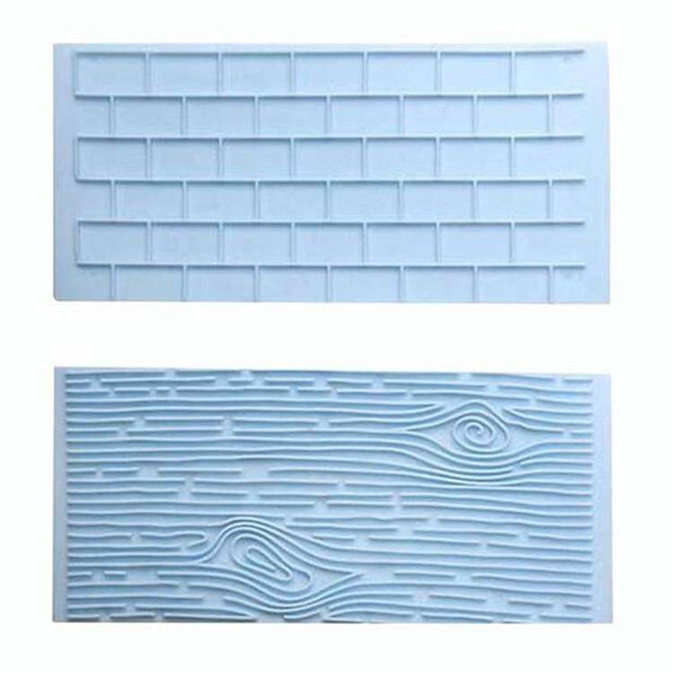 2 PCS Bark Wood Grain Fondant Printing Embossing Mold Biscuit Baking Mold Tool(Pebble)