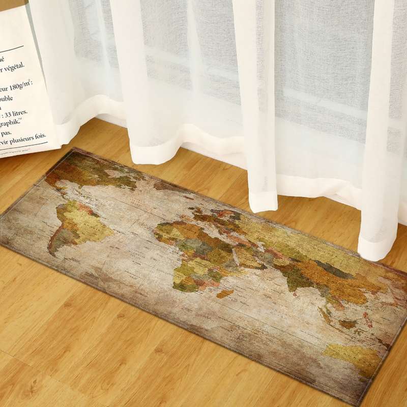 World Map Carpets Rug Bedroom Kids Baby Play Crawling Mat Memory Foam Area Rugs Carpet, Size:40x60cm