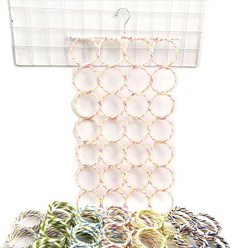 Multi-functional Foldable 28-ring Scarf Stand Random Color Delivery(Colorful)