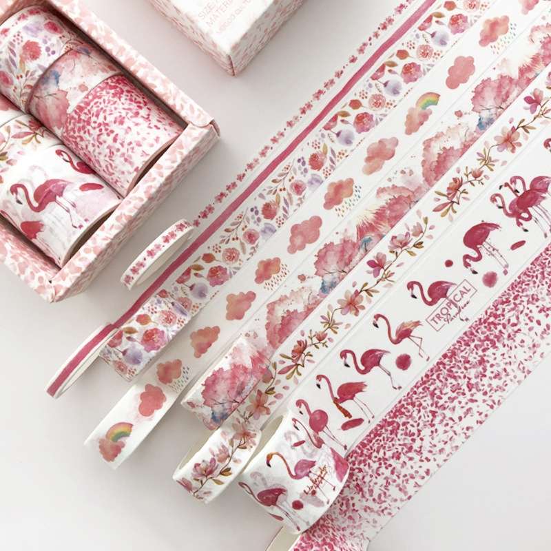 8 Roll / Box Paper Tape Basic Handbook Material Set Small Fresh Girl DIY Decorative Tape Antique Han