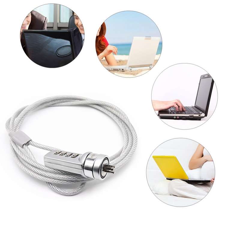 Four Digit Computer Lock Notebook Universal Anti-theft Password Lock, Size:Diameter 3.5 mm Length 1.