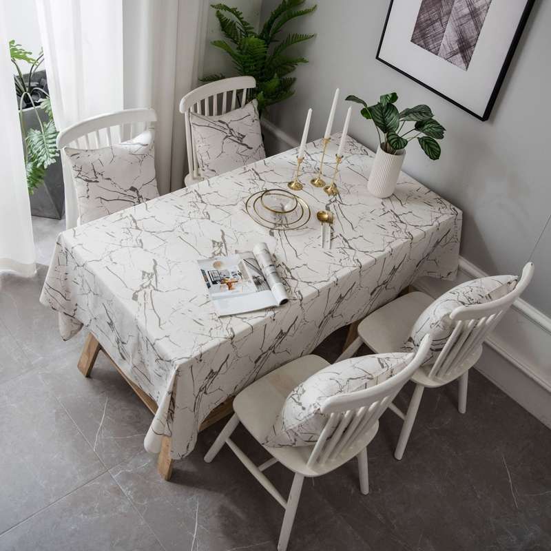 Marble Pattern Minimalist Tablecloth Cover Table Cloth Cotton Linen Dust-proof Cabinet Cloth, Size:9