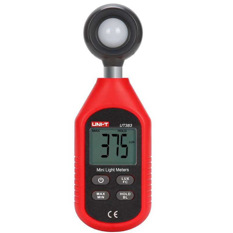 UNI-T UT383 200,000 LUX Digital Luxmeter Luminance Light Meter With LCD Backlit Display